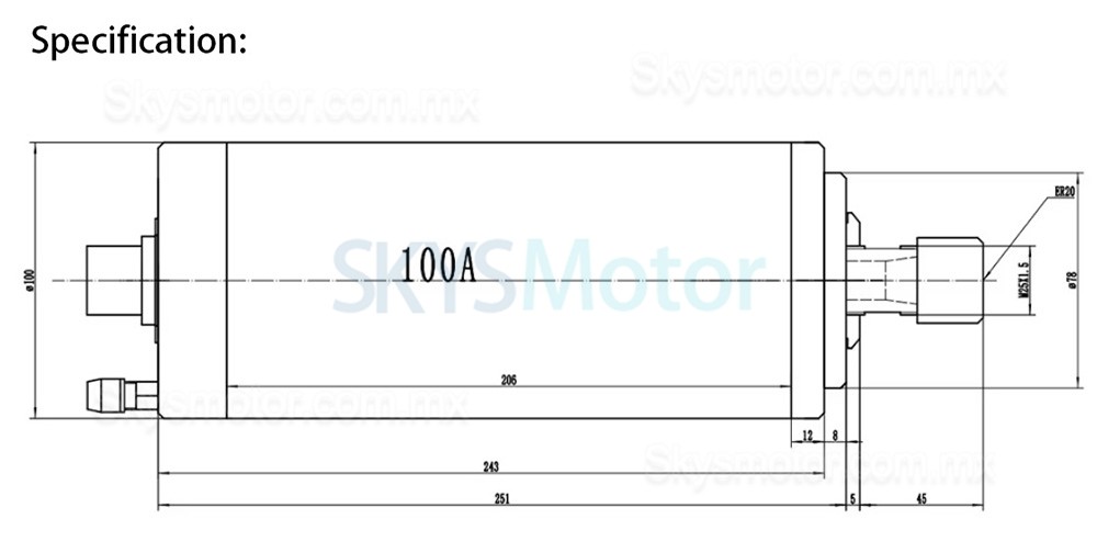 Motor de husillo CNC refrigerado por agua JGD-100A-3.0KW 110V/220V/380V 3kW 24000rpm pinza ER20 400Hz